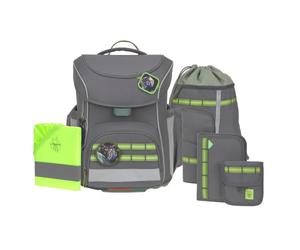 LÄSSIG Unique Slim Set zaino scolastico 7 pezzi per la scuola primaria, antracite