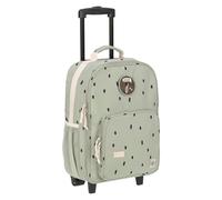 LÄSSIG Valigetta da viaggio per bambini con asta telescopica e ruote per bagaglio a mano/Trolley per bambini Happy Prints oliva
