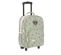 LÄSSIG Valigetta da viaggio per bambini con asta telescopica e ruote per bagaglio a mano/Trolley per bambini Happy Prints oliva