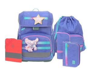 Lässig zaino della scuola copertura antipioggia Light Unique School Set 7 -pezzi Cloud lilac porpora