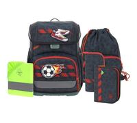 Lässig zaino della scuola copertura antipioggia Light Unique School Set 7 -pezzi Football deep blue blu scuro