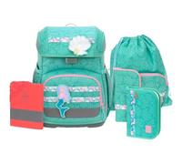 Lässig zaino della scuola copertura antipioggia Light Unique School Set 7 -pezzi Seashell turqouise turchese