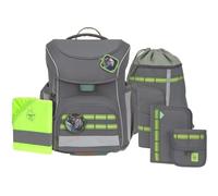 Lässig zaino della scuola copertura antipioggia Unique School Set Slim 7 -pezzi Antracite