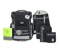 Lässig zaino della scuola Unique School Set Slim 7-teilig Black