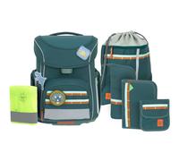 Lässig zaino della scuola Unique School Set Slim 7-teilig Dark Green