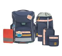 Lässig zaino della scuola Unique School Set Slim 7-teilig Navy