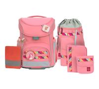 Lässig zaino della scuola Unique School Set Slim 7-teilig Pink