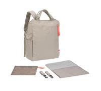 LÄSSIG GRE Conversion - Zaino fasciatoio con fasciatoio, fissaggio passeggino, borsa a rete, colore: Beige