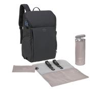 LÄSSIG Zaino fasciatoio con fasciatoio, aggancio per carrozzina e portabiberon/GRE Slender Up Backpack black