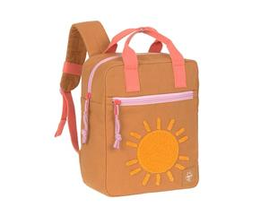 LÄSSIG Zaino per la scuola materna Borsa per bambini Zaino partner per genitori e bambini/Little One & Me Square Backpack Small caramel