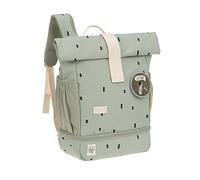 LÄSSIG Zaino per l'asilo Zaino per bambini Rolltop con cinghia pettorale idrorepellente, 11 litri/ Mini Rolltop Backpack Happy Prints oliva