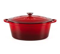 Lätt Home Cocotte Ovale in Ghisa. Olla Elegante, Resistente, Speciale per Induzione e Adatta a Tutti i Tipi di Cucina. (33x11 cm - 6 L, Smaltato Rosso)