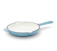 Lätt Home Padella Skillet in Ghisa Smaltata Azzurra con Beccuccio 22cm. Cast Iron Skillet Antigraffi Idonea per Piani Cottura a Induzione, Gas, Elettrico e Forno. Padella per Frittata, Risotti...