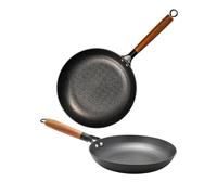 Lätt Home - Set Padelle Ghisa Antiadente 24 e 28 cm - Per Induzione, Gas, Forno, Lavastoviglie - Manico in Legno di Acacia Removibile - Senza PFOA e PTFE