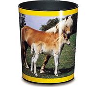 Läufer 26663, cestino per la carta con motivo cane colorato, 13 litri, perfetto per la cameretta dei bambini, rotondo Cavallo e puledro. 13 L Cavallo e puledro.