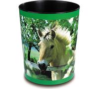 Läufer 26663, cestino per la carta con motivo cane colorato, 13 litri, perfetto per la cameretta dei bambini, rotondo Gatti in paglia 13 L Cavallo sulla recinzione
