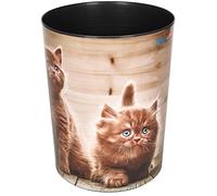 Läufer 26663, cestino per la carta con motivo cane colorato, 13 litri, perfetto per la cameretta dei bambini, rotondo Gattini curiosi. Gattini curiosi.