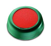 Läufer 69238 - Umidificatore per inumidire buste o francobolli, rotondo, diametro 10,5 cm, custodia verde flessibile, spugna arancione