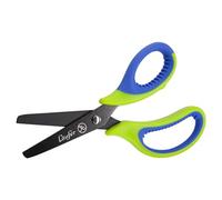 Läufer 87221 Forbici ergonomiche per bambini | Scuola dal 1° grado, verde/blu, per destrorsi, punta rotonda