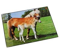 Läufer Runner con Motivo Scrittura a Rilievo Pferd und Fohlen