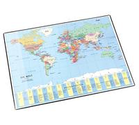 Läufer, sottomano da scrivania con cartina geografica mondo, politico 53 x 40 cm