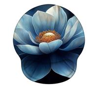 Laewaele Tappetino Mouse Ergonomico con Poggiapolsi, Cuscino in Gel Schiuma a Memoria & Base Antiscivolo, Lavabile Tappetino per Mouse, per Ufficio, Gaming, PC, 251x226mm, Blu Loto X#1163