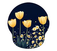 Laewaele Tappetino Mouse Ergonomico con Poggiapolsi, Cuscino in Gel Schiuma a Memoria & Base Antiscivolo, Lavabile Tappetino per Mouse, per Ufficio, Gaming, PC, 251x226mm, Blu Navy Natura X#583