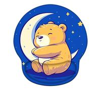 Laewaele Tappetino Mouse Ergonomico con Poggiapolsi, Cuscino in Gel Schiuma a Memoria & Base Antiscivolo, Lavabile Tappetino per Mouse, per Ufficio, Gaming, PC, 251x226mm, Blu Orso X#1728