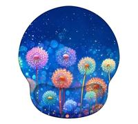 Laewaele Tappetino Mouse Ergonomico con Poggiapolsi, Cuscino in Gel Schiuma a Memoria & Base Antiscivolo, Lavabile Tappetino per Mouse, per Ufficio, Gaming, PC, 251x226mm, Blu Dente Di Leone X#515