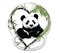 Laewaele Tappetino Mouse Ergonomico con Poggiapolsi, Cuscino in Gel Schiuma a Memoria & Base Antiscivolo, Lavabile Tappetino per Mouse, per Ufficio, Gaming, PC, 251x226mm, Piace Panda X#1822