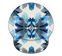 Laewaele Tappetino Mouse Ergonomico con Poggiapolsi, Cuscino in Gel Schiuma a Memoria & Base Antiscivolo, Lavabile Tappetino per Mouse, per Ufficio, Gaming, PC, 251x226mm, Blu Astratto X#898