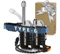 Lafagiet Accendino ricaricabile USB C, collo flessibile a 360°, antivento e impermeabile, accendino elettrico ad arco per candele, campeggio