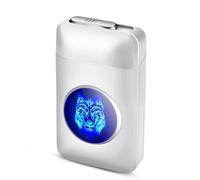 lafagiet XL666 Portasigarette con accendino, capacità per 18 sigarette King Size da 84mm, schermo LED, regali per la festa del papà per uomini