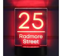 LaFarfallaDiLegno.it Numero Civico a LED con pannello solare: Illumina e Personalizza l'Ingresso della Tua Casa - Segno Civico con acrilico personalizzato e lampada LED a batteria da esterno