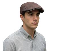 Lafefe Berretti Piatti da Uomo, Berretto Irlandese in avanti Berretto, Cappello a Becco D'Anatra in Lino Casual Trend.., Marrone, Taglia Unica