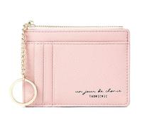 Lafefe ortafoglio Donna Piccolo, Portacarte Donna Piccolo,Sottile Portamonete con Cerniera in Pelle PU Porta Carta di Credito per Donna Ragazza Signore, Mini Portafoglio Donna, Rosa