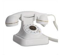 Lafeier Classico Vecchio Telefono Fisso Casa Plug-in Vintage Rotary Antico Wired Dial Bianco