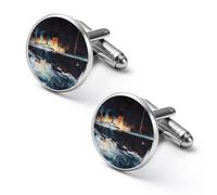 L'affondamento della nave Titanic Gemelli da uomo Gemelli alla moda Gemelli per camicia eleganti Accessori per affari Matrimoni