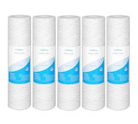 Lafiucy 50 Micron 25,4 x 6,3 cm String Wound Sediment Water Filter Cartridge Pack, Filtrazione Sedimenti per tutta la casa, ricambio universale per la maggior parte delle unità RO da 25,4 cm