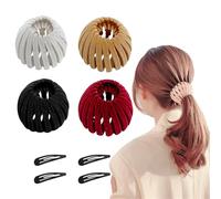 lafo 4 fermagli per capelli vintage a nido di uccelli e 4 fermagli per capelli neri, per ragazze e donne, tinta unita (4 colori)