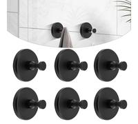 lafo Roha Home Ganci Ventosa Bagno 6 Pezzi, Porta Asciugamani Ventosa Ultra Resistente, Ventose con Gancio Super Resistente, Appendi Accappatoio Bagno, Ganci a Ventosa Super Resistenti Nero Opaco