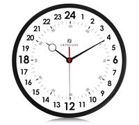 Lafocuse 30CM Orologio da Parete 24 Ore, Silenzioso Moderno Orologio da Muro Analogico, senza Ticchettio Decorativo per Soggiorno Camera da Letto Cucina Ufficio