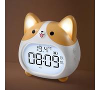 Lafocuse Sveglia Digitale da Comodino Corgi, Sveglia per Bambini Ricaricabile con Luce Notturna, Doppie Allarme, 6 Toni di Allarme, Snooze, Moduli di Luminosità e Volume, per Camera da Letto Comodino