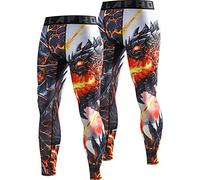 LAFROI,2-Pack Leggings da Uomo YSK08, ad Asciugatura Rapida, a Compressione e Aderenti Melted Wings x2 XXL
