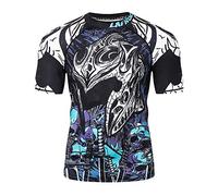 LAFROI, Camicia a compressione a maniche corte UPF 50+ Baselayer Performance da uomo CLY08, Commander, XL