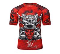 LAFROI, Camicia a compressione a maniche corte UPF 50+ Baselayer Performance da uomo CLY08, guerriero, S