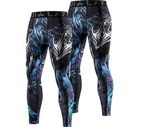 Lafroi, Leggings da uomo YSK08, ad asciugatura rapida, a compressione e aderenti Comandante X2 M