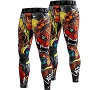 Lafroi, Leggings da uomo YSK08, ad asciugatura rapida, a compressione e aderenti Leone Danza X2 L