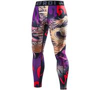 Lafroi, Leggings da uomo YSK08, ad asciugatura rapida, a compressione e aderenti Luna Sangue M