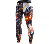 LAFROI, Leggings da Uomo YSK08, ad Asciugatura Rapida, a Compressione e Aderenti Melted Wings XL